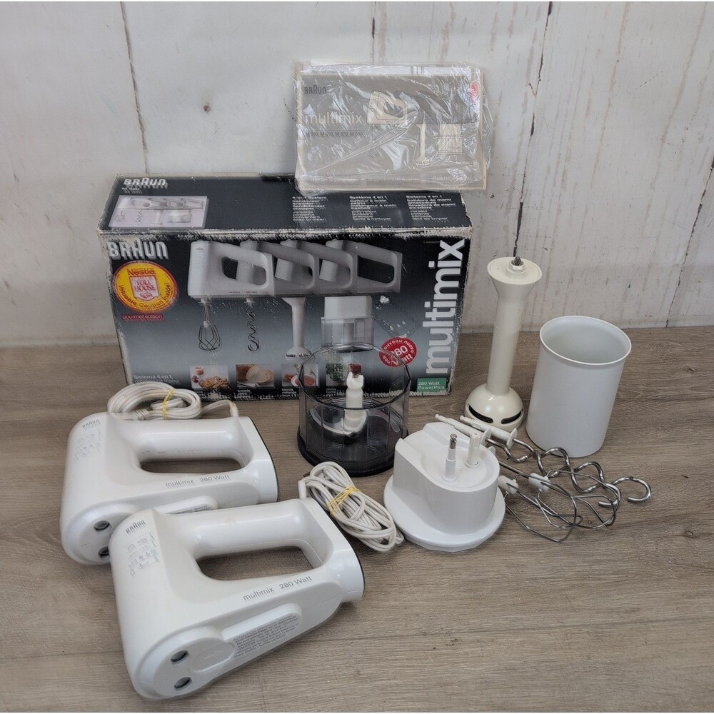 Braun Multimix M 880 280W 4-in-1 Hand Mixer Blender Stick Set W/ Extra Mixer